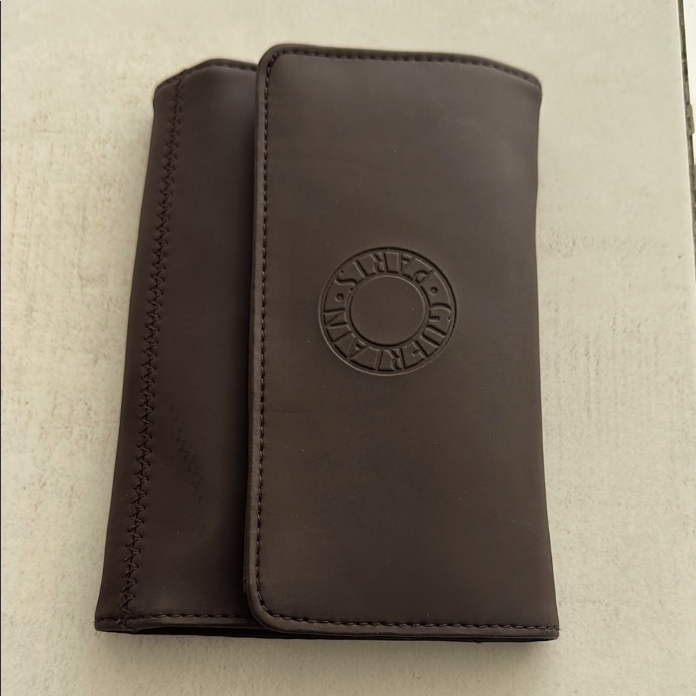 Guerlain Paris brown leather wallet
